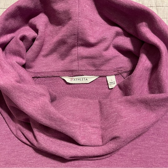 Athleta Heather Purple Tranquility Cowl Neck Athletic Sweater Small - Picture 2 of 10
